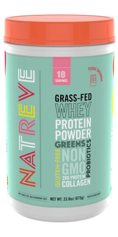 Buy Natreve Grass Fed Whey Protein Powder Fudge Brownie At Wellca