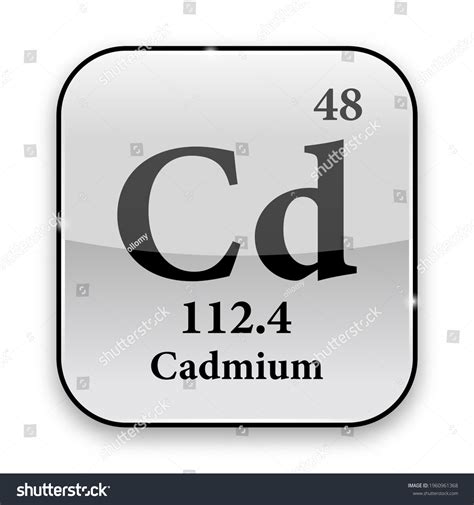 Cadmium Symbolchemical Element Periodic Table On Stock Vector Royalty Free 1960961368