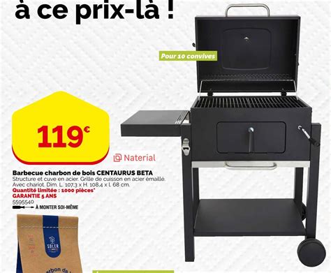 Promo Naterial Barbecue Charbon De Bois Centaurus Beta Chez Weldom