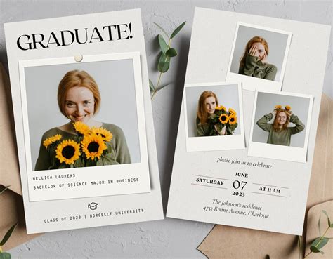 Graduation 2023 Template Announcement Invitation Card Custom Class of ...