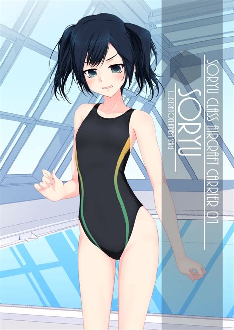 Safebooru 1girl Artist Name Black Hair Black Swimsuit Character Name