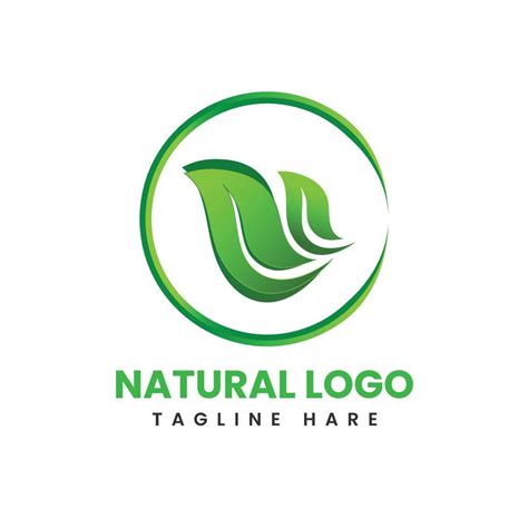 Gradient Natural logo vector illustration with green color 22225451 ...