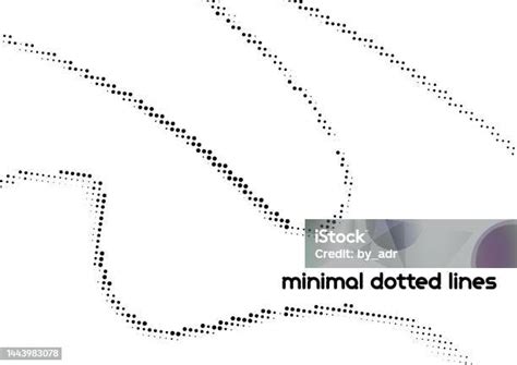 Minimal Dotted Curved Lines With Halftone Effect Black And White