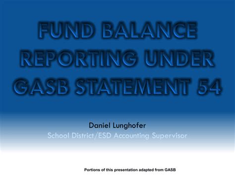 Fund Balance Reporting Under Gasb Statement