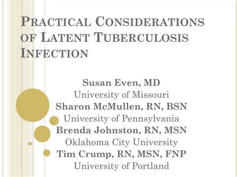 PPT - Practical Considerations of Latent Tuberculosis Infection ...