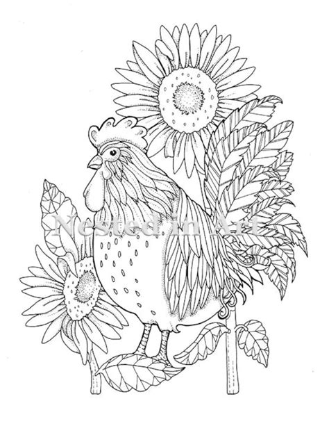 Adult Of Rooster Coloring Pages