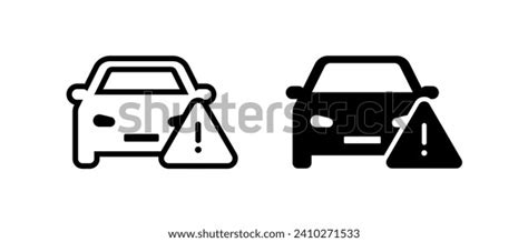 Car Warning Icon Dashboard Warning Symbol Stock Vector (Royalty Free ...