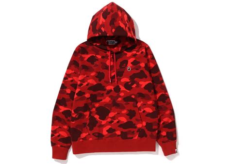 Bape Color Camo One Point Ape Head Pullover Hoodie Red Mens Fw22 Us