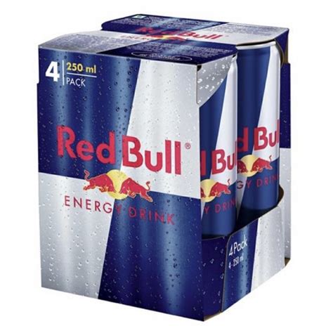 Red Bull Energético Tradicional 250 Ml Pack Com 4 Latas Original Red