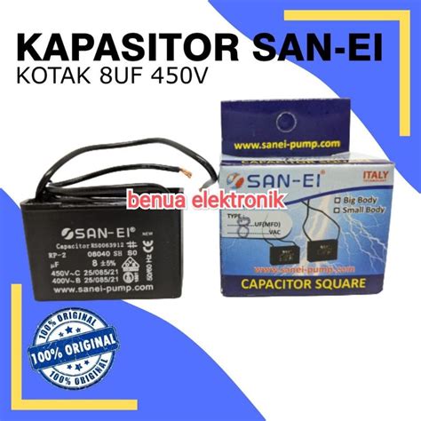 Jual Promo 8 Uf 8uf Kotak 450 V SAN EI Capacitor Kapasitor Kotak