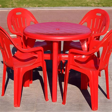 Modern Plastic Patio Table Outdoor Dining Table with Umbrella Hole ...