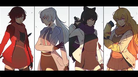 Anime Rwby Blake Belladonna Ruby Rose Rwby Weiss Schnee Yang