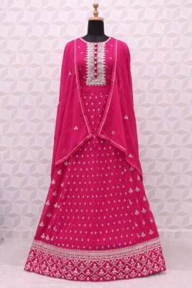 Aashirwad Creation Carnival Heavy Faux Georgette Anarkali Suits Rani