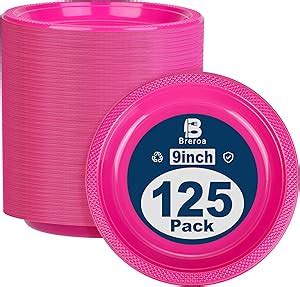 Amazon Breroa Pieces Disposable Hot Pink Plastic Plates Inch