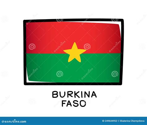 The Flag Of Burkina Faso Colorful Logo Of The Flag Of West Africa Red