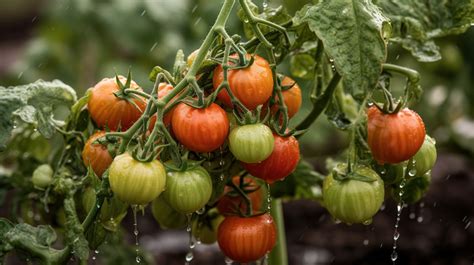 Water Droplets An Image Of Tomatoes On A Plant With Rain It Backgrounds