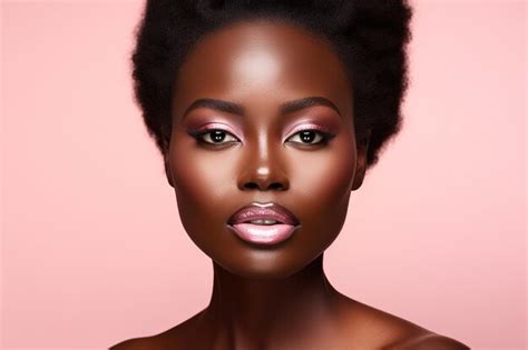 Premium Ai Image Beautiful African American Woman With Perfect Skin