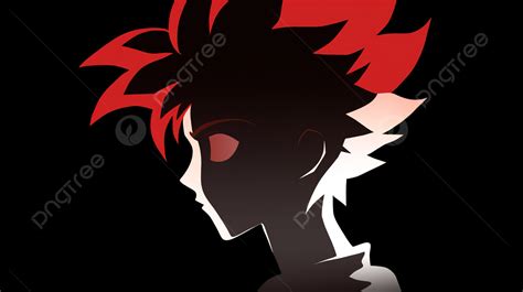 The Silhouette Of An Anime Character With Red Hair Background, Shadow ...