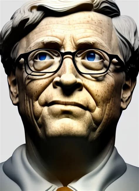 Krea Bill Gates As Marble Statue Soft Surface Texture Very