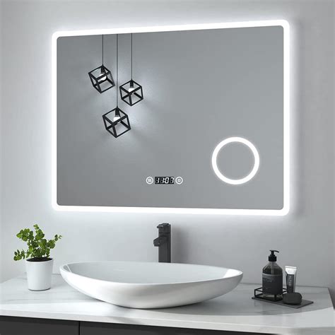 Heilmetz Miroir Salle De Bain LED 90 X 70 Cm Miroir Salle De Bain Avec