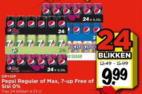 Pepsi Regular Of Max Up Free Of Sisi Tray Blikken Cl