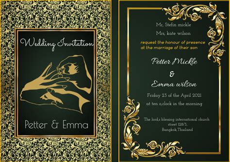 Copy Of Wedding Invitation Card Postermywall