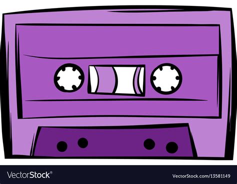 Music Cassette Or Tape Icon Cartoon Royalty Free Vector