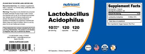 Nutricost Lactobacillus Acidophilus - Lowest Prices Guaranteed!