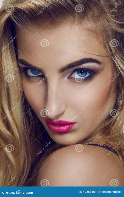Blonde Female Looking At Camera Stock Image Image Of Fresh Eyes