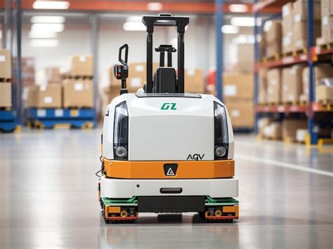 Premium Ai Image Agv Automated Guided Vehicle In Warehouse Logistics