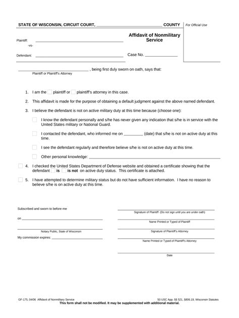 Non Military Affidavit Fill Out Sign Online Dochub