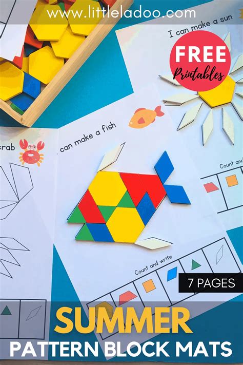 Summer Pattern Block Mats 7 Free Printable Mats For 3 Kids