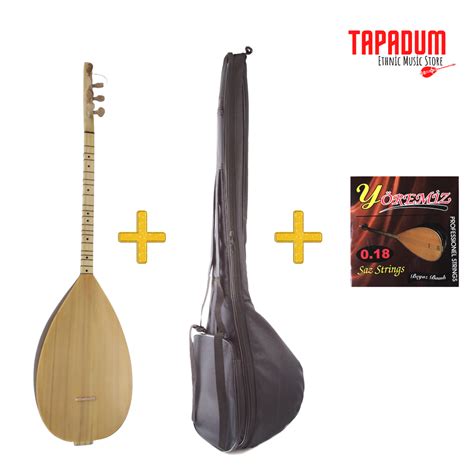 Turkish Short Neck Baglama Saz Walnut Tapadum