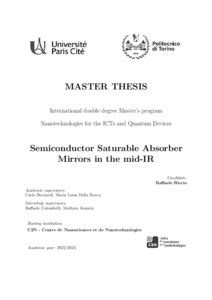 Semiconductor Saturable Absorber Mirrors In The Mid IR Webthesis