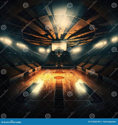 Interior View of an Illuminated Basketball Stadium. Illustration AI ...