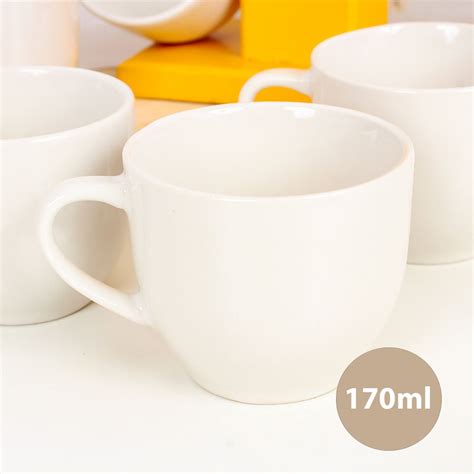 Kit 6 Xícaras Chá Café Lisa Porcelana Branca 170Ml Atacado Compre