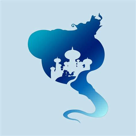 Aladdin Silhouette Blue By Nykos Disney Silhouette Art Disney