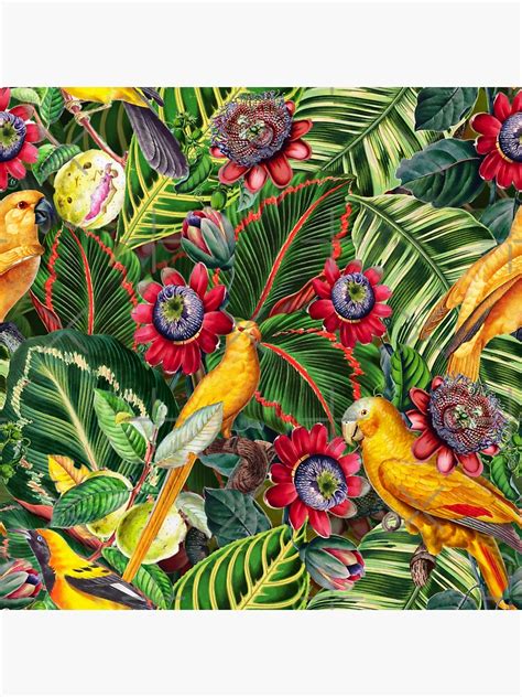 Vintage Tropical Bird Jungle Garden Sticker For Sale By Utart