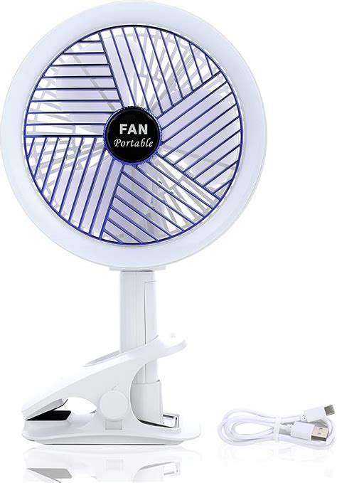 Ventilador de clip con lámpara LED ventilador de escritorio recargable