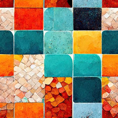 Premium Photo | Tiles vibrant mosaic in a modern and abstract style