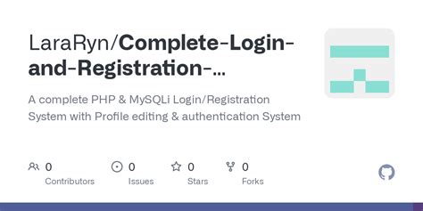 GitHub LaraRyn Complete Login And Registration System In PHP And