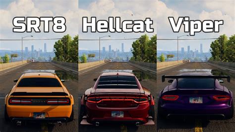 Nfs Unbound Challenger Srt8 Vs Charger Srt Hellcat Vs Srt Viper Which Is Fastest Drag Race