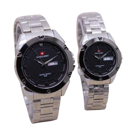 Harga Swiss Army SA 003686 Jam Tangan Couple Hitam PriceNia