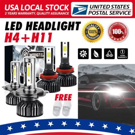 Mgt H H Led Headlight Hi Lo Beam Bulbs K Super Bright Xenon