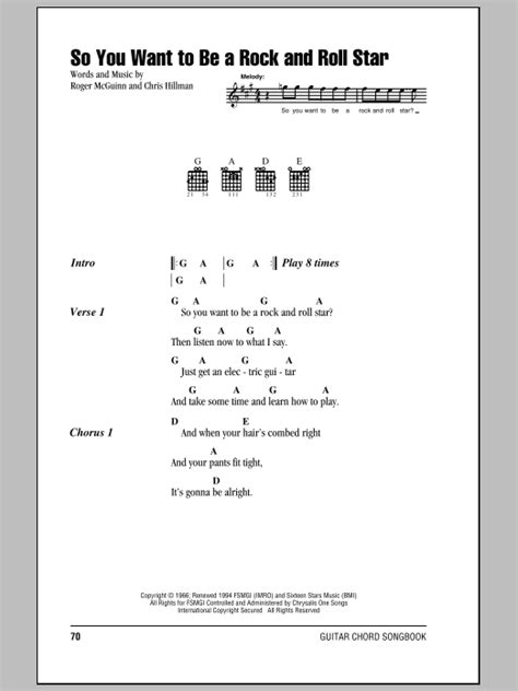 So You Want To Be A Rock And Roll Star by The Byrds - Guitar Chords ...