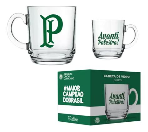 Linda Caneca De Vidro Do Palmeiras 300ml Produto Oficial Parcelamento