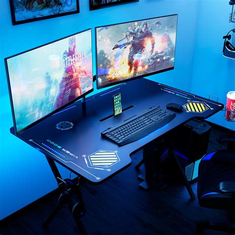 Computer Desk With Led Lights - 2 5 5m Gaming Computer Desk Led Lights ...