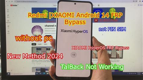 New Method 2024 All XIAOMI REDMI Android 14 FRP Bypass Bypass