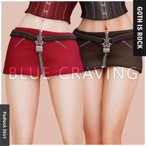 Rock Collection Sims 4 Custom Content Sims Cc Patreon Cravings Goth Skirts Blue Padlock