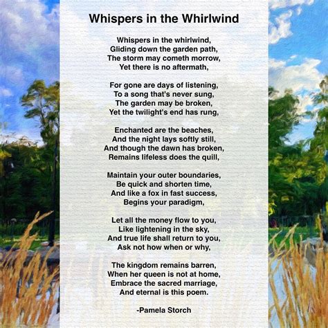 Whispers In The Whirlwind Poem Digital Art By Pamela Storch